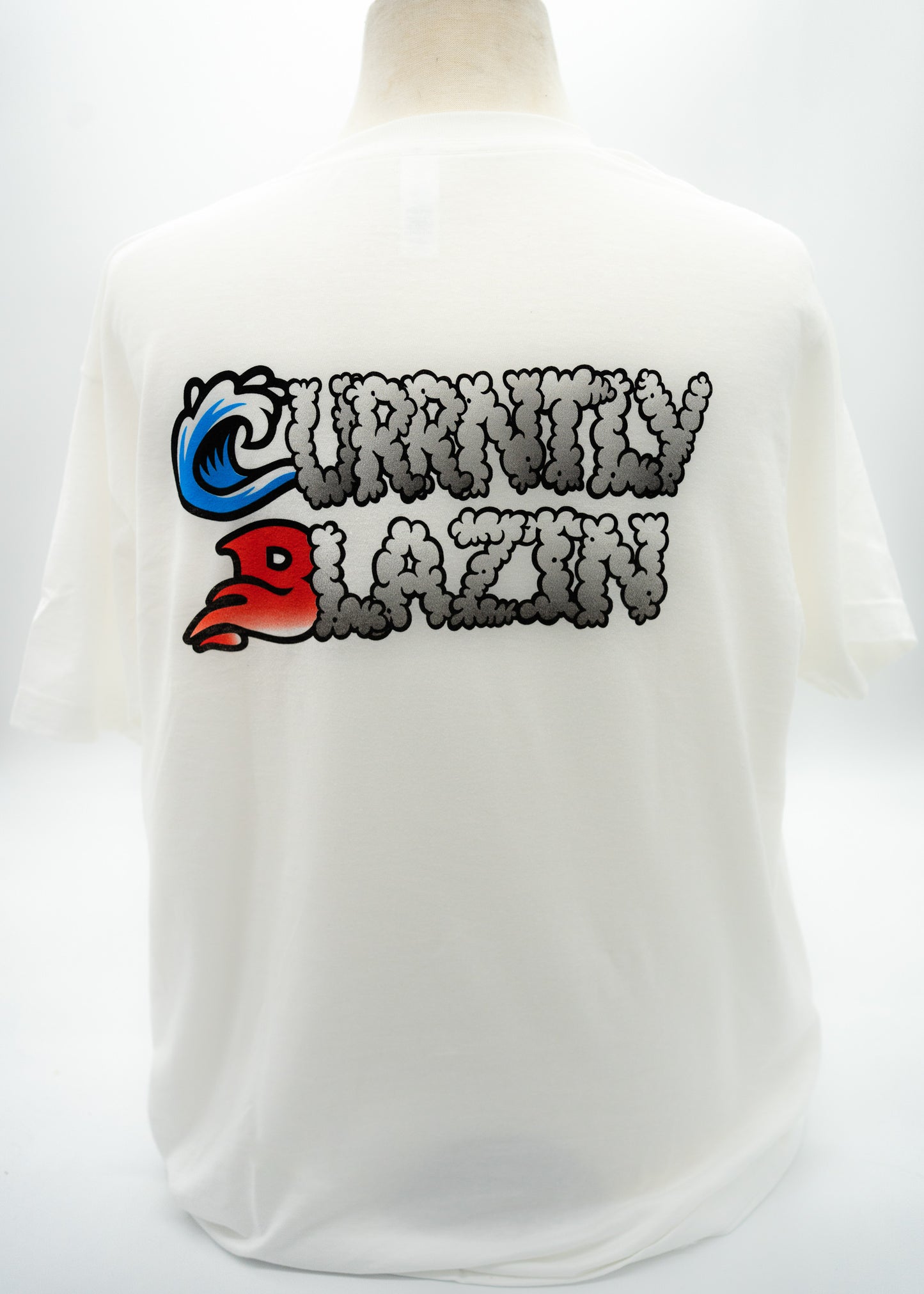 WHITE CURRNTLY BLAZIN HOUSE TEE